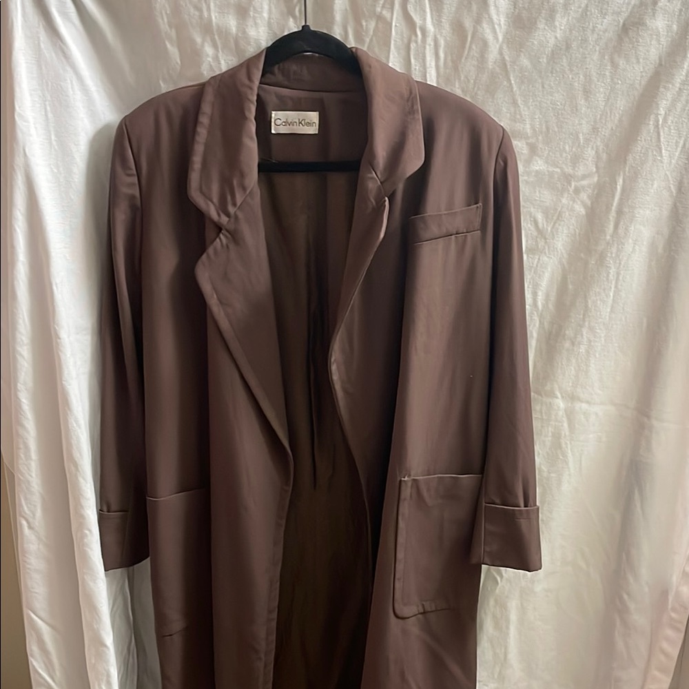 Vintage Calvin Klein Women's Chocolate Trench Coat